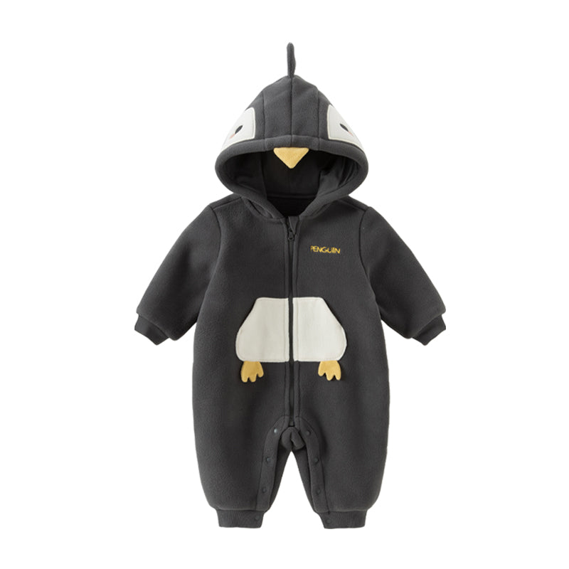 Dave&Bella Baby Girls/Boys Cute Animal-shaped Soft Fleece Hooded One-Pieces Romper