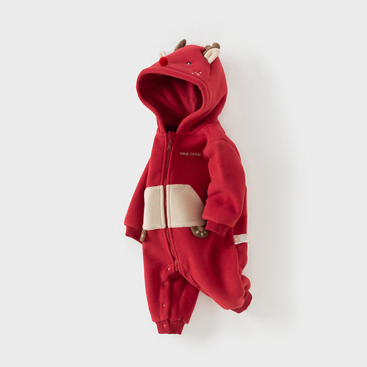 Dave&Bella Baby Girls/Boys Autumn Zoo Series Soft Fleece One-Pieces Romper