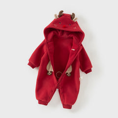 Dave&Bella Baby Girls/Boys Autumn Zoo Series Soft Fleece One-Pieces Romper