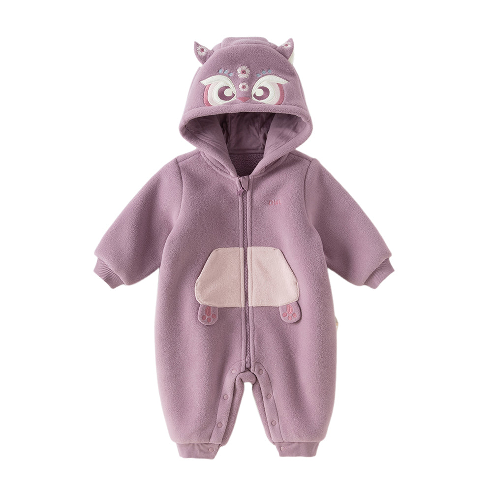 Dave&Bella Baby Girls/Boys Cute Animal-shaped Soft Fleece Hooded One-Pieces Romper