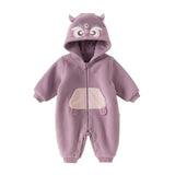 Dave&Bella Baby Girls/Boys Cute Animal-shaped Soft Fleece Hooded One-Pieces Romper