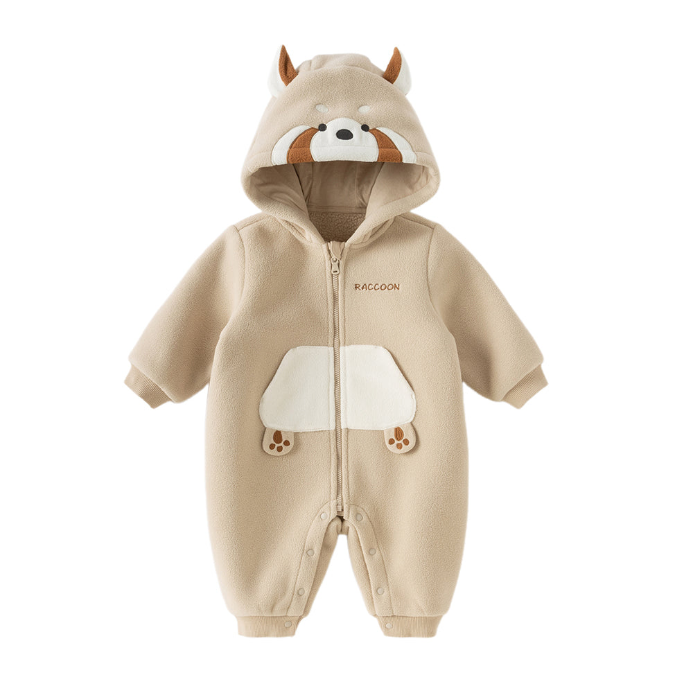 Dave&Bella Baby Girls/Boys Cute Animal-shaped Soft Fleece Hooded One-Pieces Romper