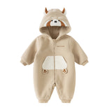 Dave&Bella Baby Girls/Boys Cute Animal-shaped Soft Fleece Hooded One-Pieces Romper