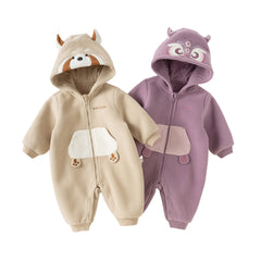 Dave&Bella Baby Girls/Boys Autumn Zoo Series Soft Fleece One-Pieces Romper