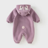 Dave&Bella Baby Girls/Boys Cute Animal-shaped Soft Fleece Hooded One-Pieces Romper