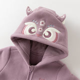 Dave&Bella Baby Girls/Boys Cute Animal-shaped Soft Fleece Hooded One-Pieces Romper