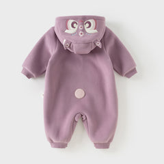 Dave&Bella Baby Girls/Boys Autumn Zoo Series Soft Fleece One-Pieces Romper