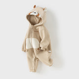 Dave&Bella Baby Girls/Boys Cute Animal-shaped Soft Fleece Hooded One-Pieces Romper