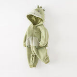 Dave&Bella Baby Girls/Boys Cute Animal-shaped Soft Fleece Hooded One-Pieces Romper
