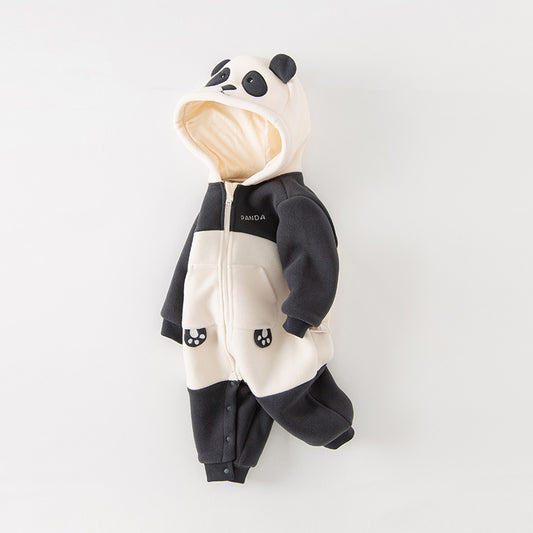 Dave&Bella Baby Girls/Boys Autumn Zoo Series Soft Fleece One-Pieces Romper