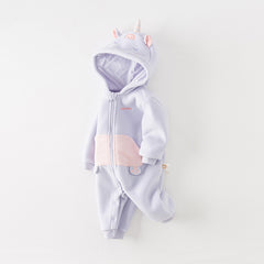 Dave&Bella Baby Girls/Boys Autumn Zoo Series Soft Fleece One-Pieces Romper