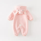 Dave&Bella Baby Girls/Boys Cute Animal-shaped Soft Fleece Hooded One-Pieces Romper