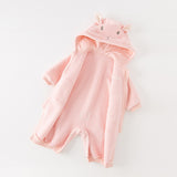 Dave&Bella Baby Girls/Boys Cute Animal-shaped Soft Fleece Hooded One-Pieces Romper