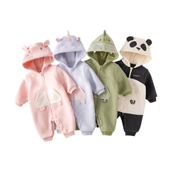 Dave&Bella Baby Girls/Boys Autumn Zoo Series Soft Fleece One-Pieces Romper
