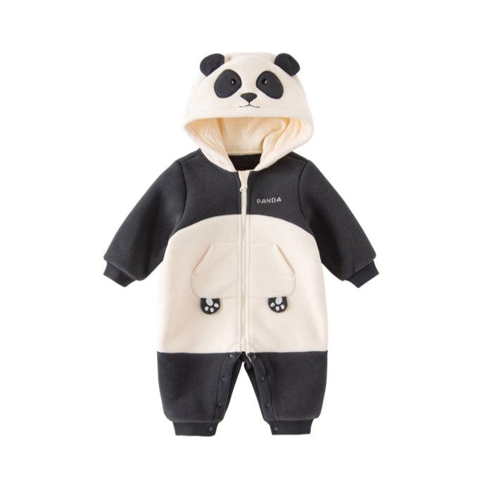 Dave&Bella Baby Girls/Boys Cute Animal-shaped Soft Fleece Hooded One-Pieces Romper