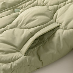 Dave&Bella Kids Boys Army Green Cozy Hooded Thickened Heat-Retaining Coats