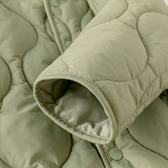 Dave&Bella Kids Boys Army Green Cozy Hooded Thickened Heat-Retaining Coats