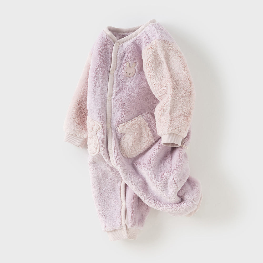 Dave&Bella Baby Boys/Girls Purple/Blue Plush Padded One-pieces Romper
