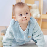 Dave&Bella Baby Boys/Girls Purple/Blue Plush Padded One-pieces Romper