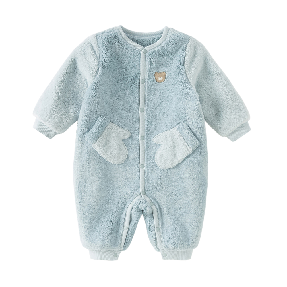 Dave&Bella Baby Boys/Girls Purple/Blue Plush Padded One-pieces Romper