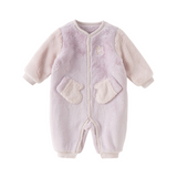 Dave&Bella Baby Boys/Girls Purple/Blue Plush Padded One-pieces Romper