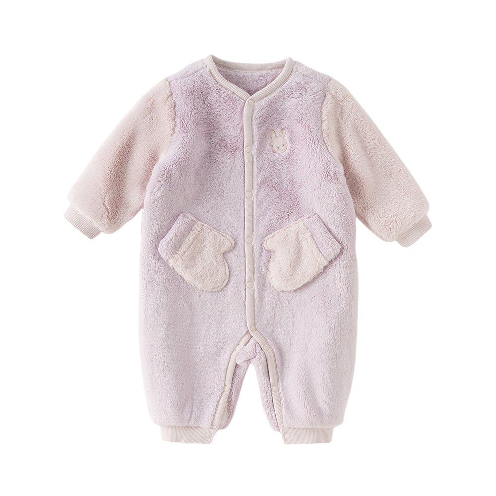 Dave&Bella Baby Boys/Girls Autumn Purple/Blue Plush Padded One-pieces Romper
