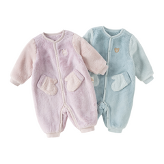 Dave&Bella Baby Boys/Girls Autumn Purple/Blue Plush Padded One-pieces Romper