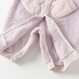 Dave&Bella Baby Boys/Girls Purple/Blue Plush Padded One-pieces Romper