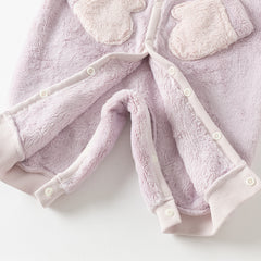 Dave&Bella Baby Boys/Girls Autumn Purple/Blue Plush Padded One-pieces Romper