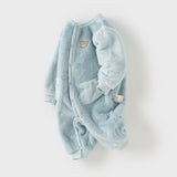Dave&Bella Baby Boys/Girls Purple/Blue Plush Padded One-pieces Romper