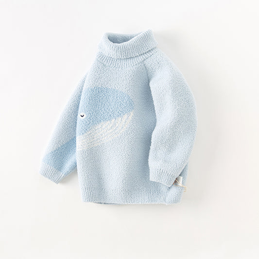 Dave&Bella Toddler Girls/Boys Winter Adorable Animal Jacquard Chenille Turtle Sweater Top