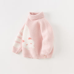 Dave&Bella Toddler Girls/Boys Winter Adorable Animal Jacquard Chenille Turtle Sweater Top