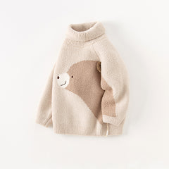 Dave&Bella Toddler Girls/Boys Winter Adorable Animal Jacquard Chenille Turtle Sweater Top