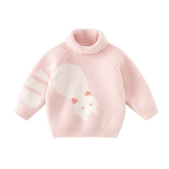Dave&Bella Toddler Girls/Boys Winter Adorable Animal Jacquard Chenille Turtle Sweater Top
