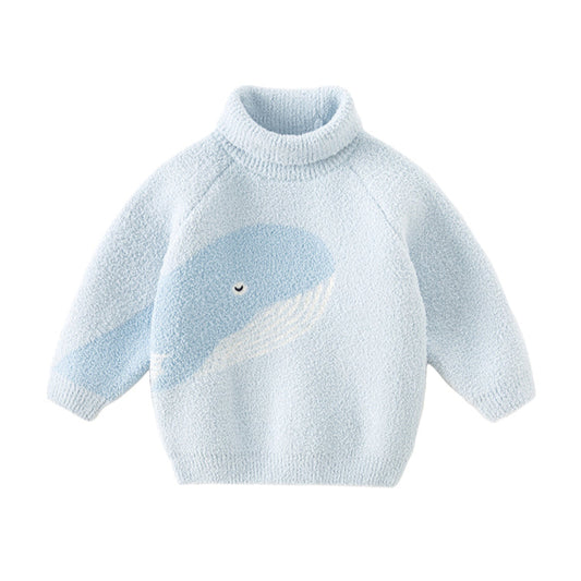 Dave&Bella Toddler Girls/Boys Winter Adorable Animal Jacquard Chenille Turtle Sweater Top