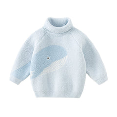 Dave&Bella Toddler Girls/Boys Winter Adorable Animal Jacquard Chenille Turtle Sweater Top