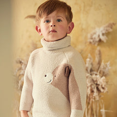 Dave&Bella Toddler Girls/Boys Winter Adorable Animal Jacquard Chenille Turtle Sweater Top