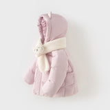Dave&Bella Toddler Boys/Girls Winter Cute Outwear Hooded Down Coats(scarf)