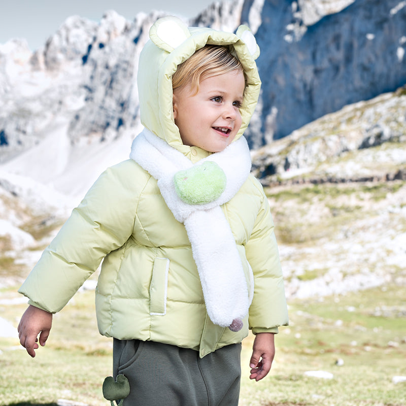 Dave&Bella Toddler Boys/Girls Winter Cute Outwear Hooded Down Coats(scarf)