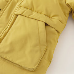 Dave&Bella Kids Boys Winter Yellow Windproof Mid-Length Down Hooded Coats(wallet bag)