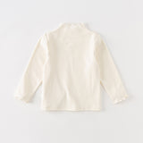 Dave&Bella Toddler Girls Multi-color Lightweight Lace-collar T-shirts Tops
