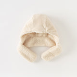 Dave&Bella Girls/Boys Warm Oatmeal Cartoon Ear Protection Scarf All-in-one Hats
