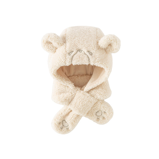 Dave&Bella Girls/Boys Warm Oatmeal Cartoon Ear Protection Scarf All-in-one Winter Hats