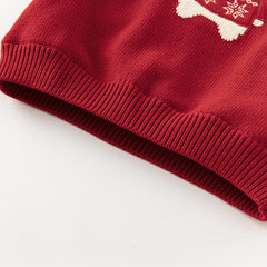 Dave&Bella Toddler Girls/Boys Christmas Red Cute Bear Cozy Plush-lined Sweaters Tops