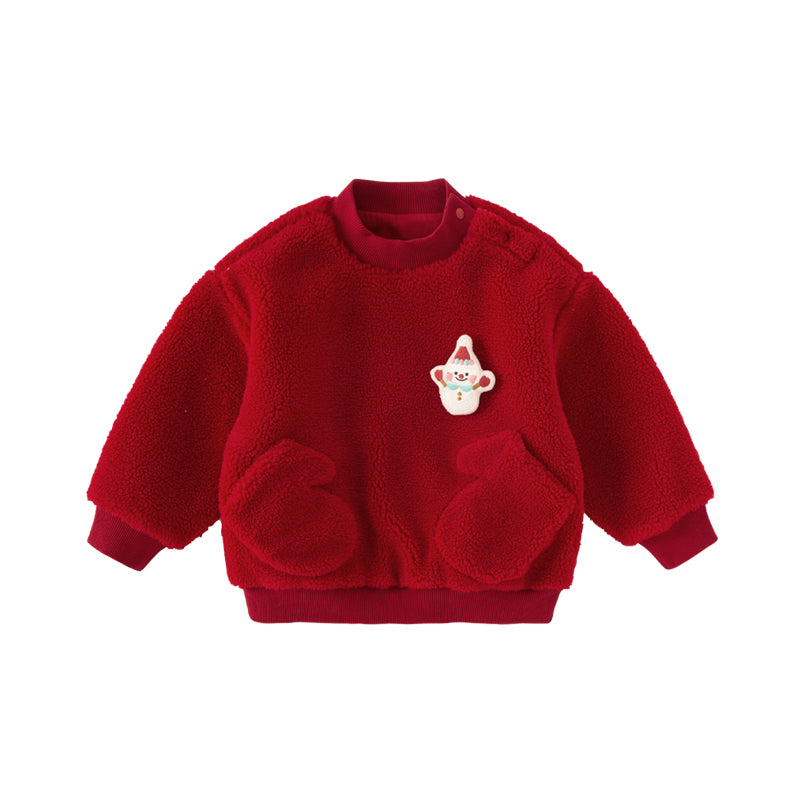 Dave&Bella Toddler Girls/Boys Red Warm Soft Sweatshirts Tops