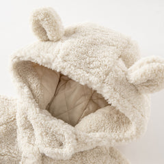 Dave&Bella Toddler Girls Casual Beige Outwear Hooded Plush Padded Cozy Coats