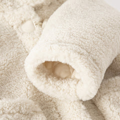 Dave&Bella Toddler Girls Casual Beige Outwear Hooded Plush Padded Cozy Coats