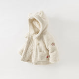 Dave&Bella Toddler Girls Casual Beige Outwear Hooded Plush Padded Cozy Coats