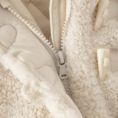 Dave&Bella Toddler Girls Casual Beige Outwear Hooded Plush Padded Cozy Coats