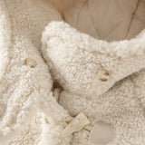 Dave&Bella Toddler Girls Casual Beige Outwear Hooded Plush Padded Cozy Coats